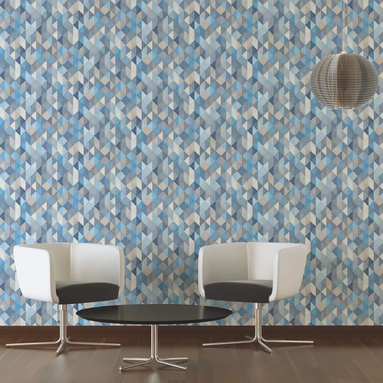 A.S. Création Scandinavian 2 Papier peint géométrique - Bleu, Gris 