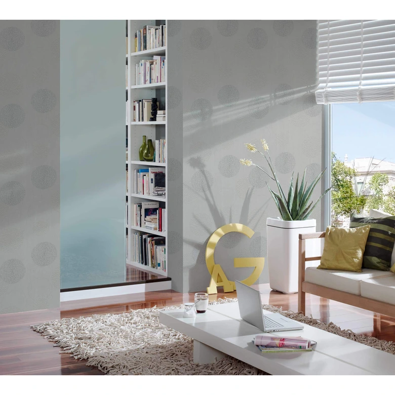 A.S. Création Vliestapete Spot Blumentapete floral Glitzereffekt grau 
