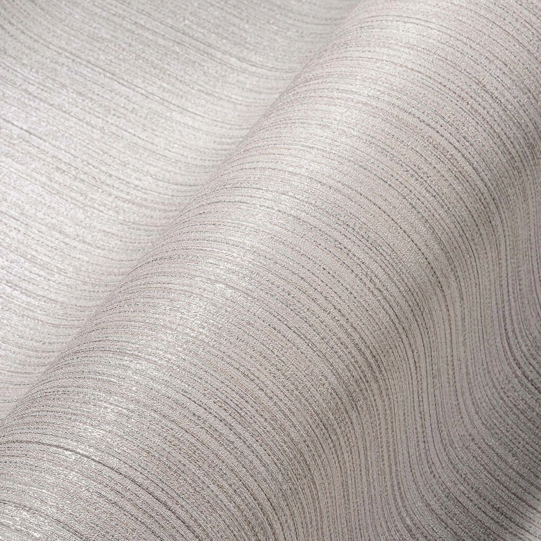 Tapete Grau Silber Metallic-Effekt Vliestapete für Wohnzimmer, Schlafzimmer 