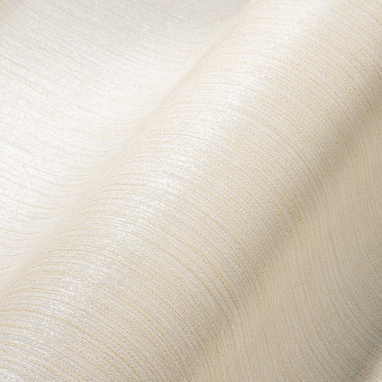 Vliestapete Creme Gold Tapete Metallic-Effekt Uni einfarbig für Wohnzimmer 