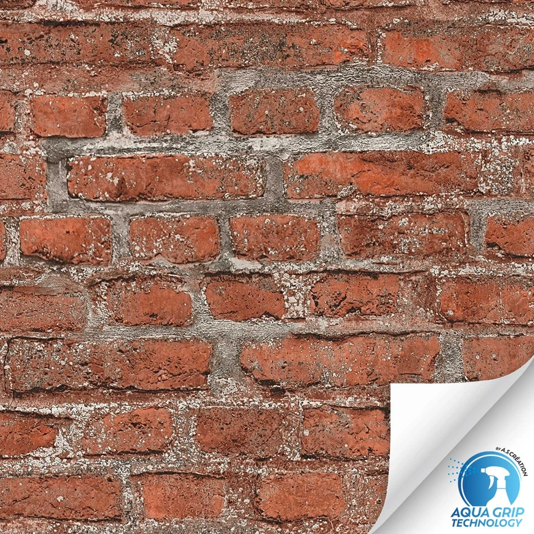 Brick wallpaper brick look red gray - industrial non-woven wallpaper - wallpapering without paste 