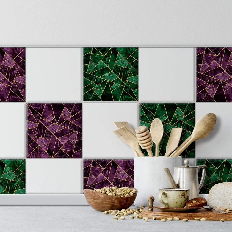 Sticker pour carrelage Fredriksson Émeraude vert foncé - lot de 12 