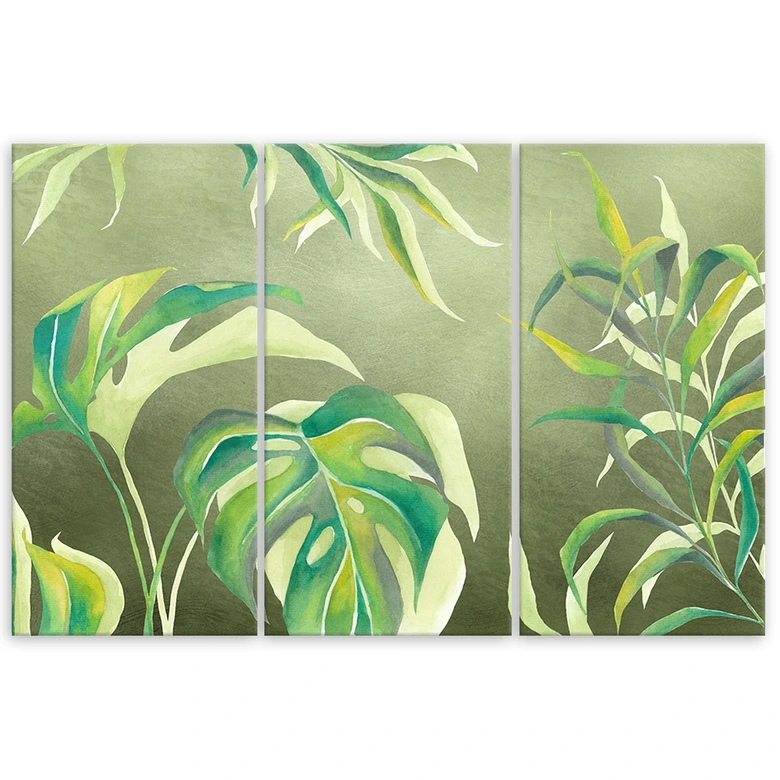 Leinwandbild 3 teilig, Monster's Blätter 