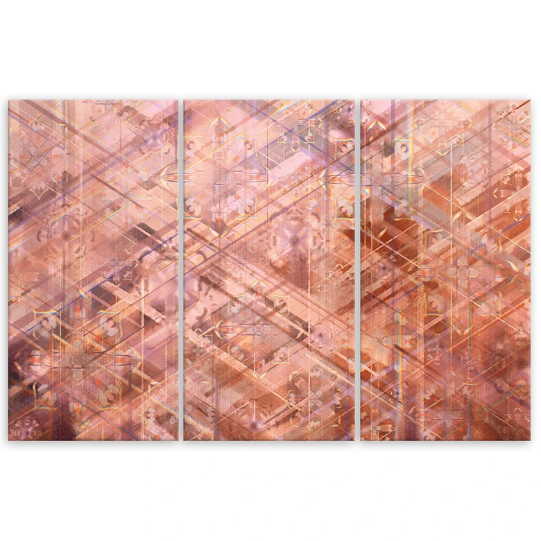 Leinwandbild 3 teilig, Abstrakte geometrische Formen 