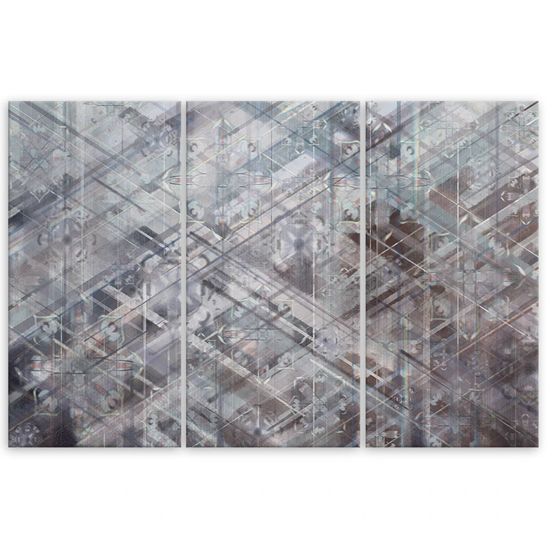 Leinwandbild 3 teilig, Abstrakte geometrische Formen 