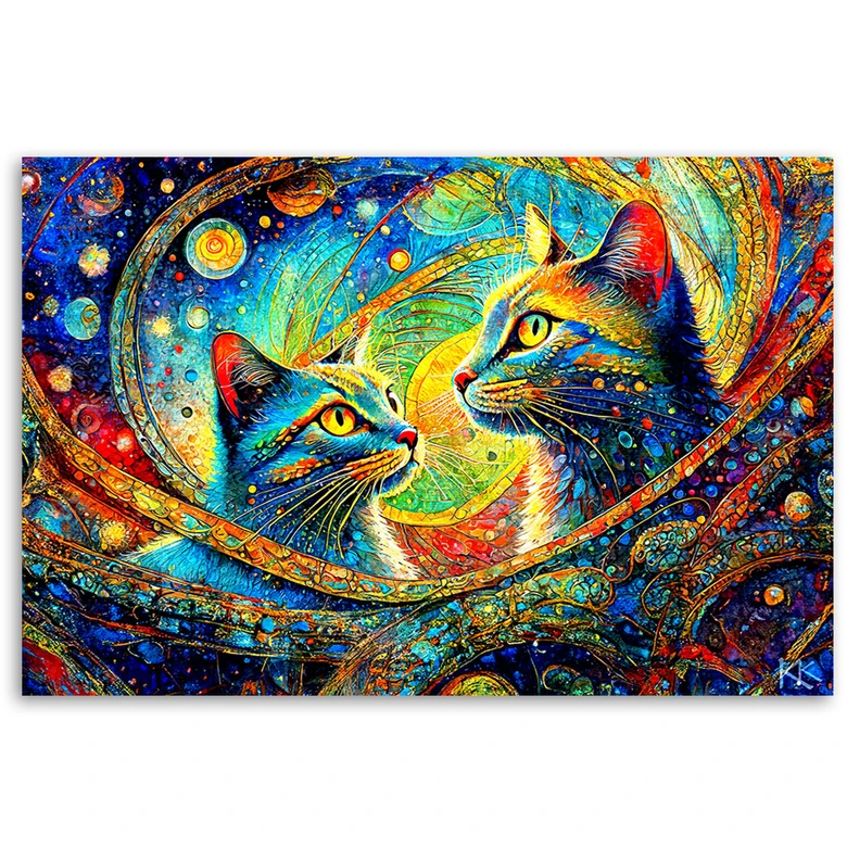 Canvasbillede, Abstrakte katte 