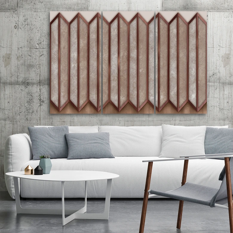 Leinwandbild 3 teilig, Buntes 3D -Fenster 