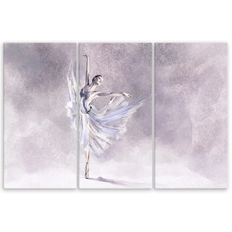 Leinwandbild 3 teilig, Ballerina Pirouet 