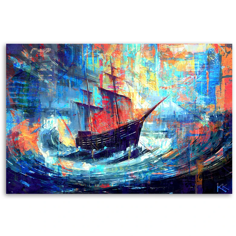 Leinwandbild, Schiff auf See 
