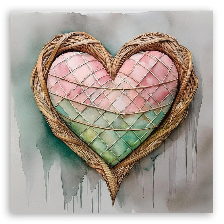 Leinwandbild Herz Liebe Shabby Chic 