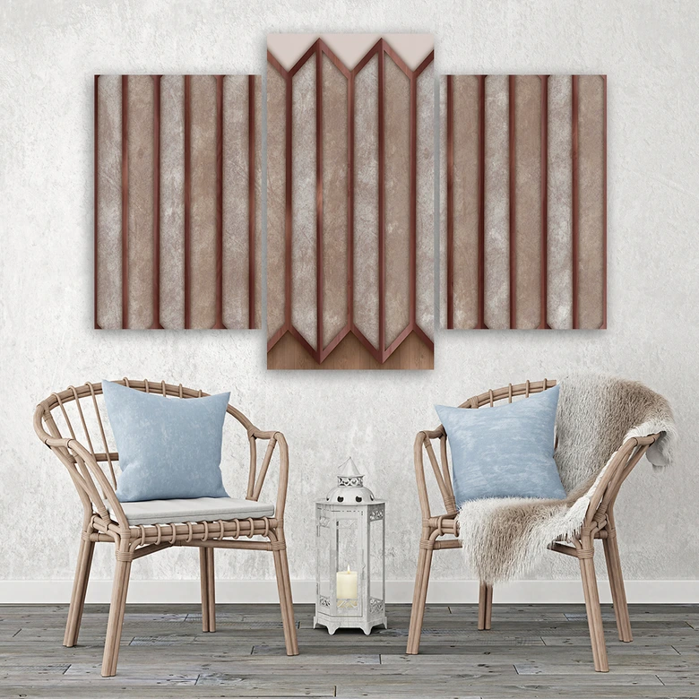 Leinwandbild 3 teilig, Buntes 3D -Fenster 