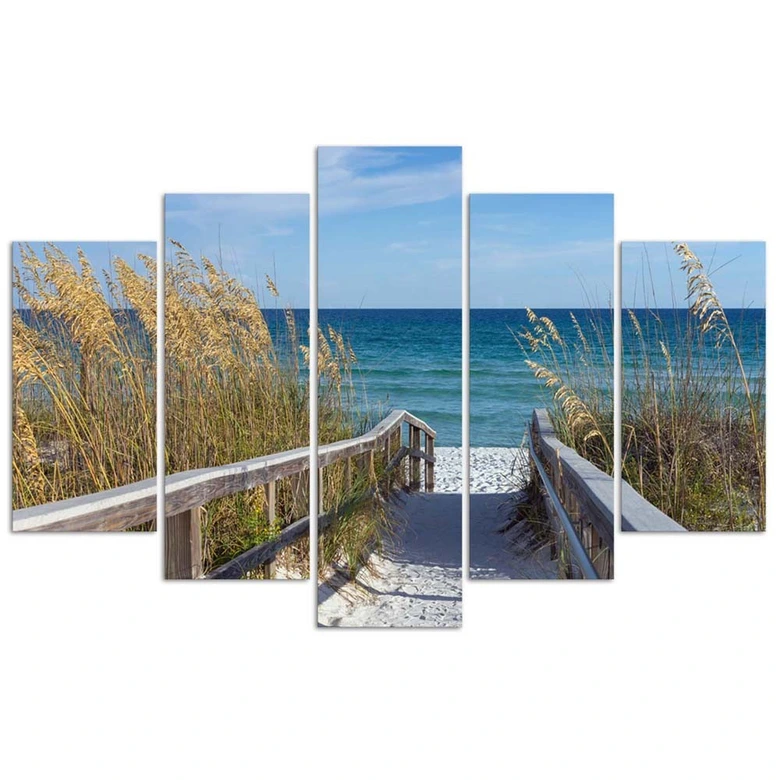Leinwandbild 5 teilig, Meer Strand Natur 