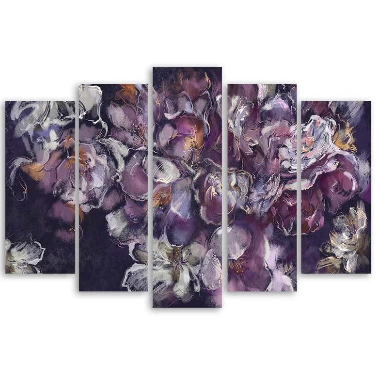 Leinwandbild 5 teilig, Iris Blume 
