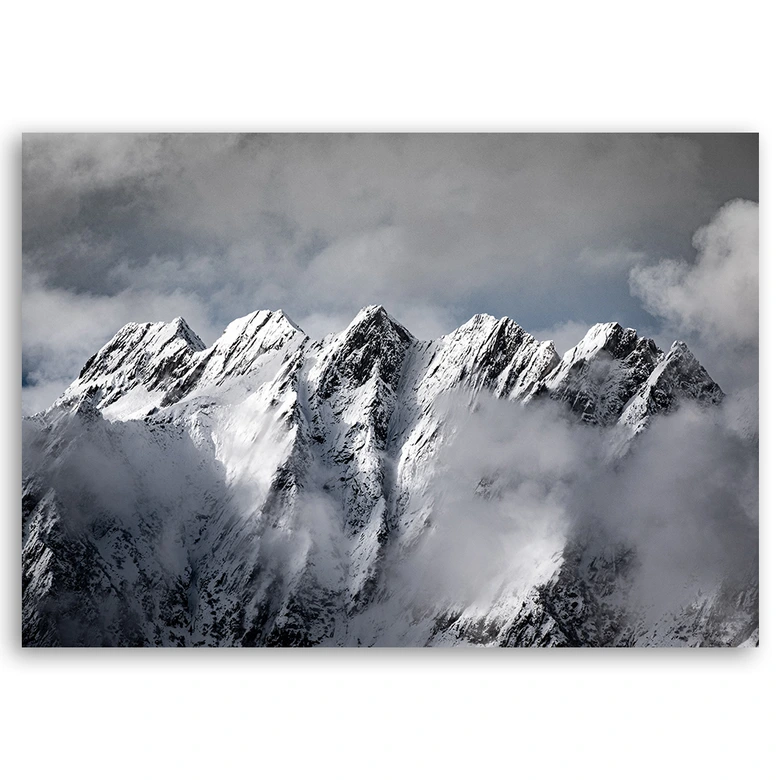 Leinwandbild, Berg Gipfel im Winter 