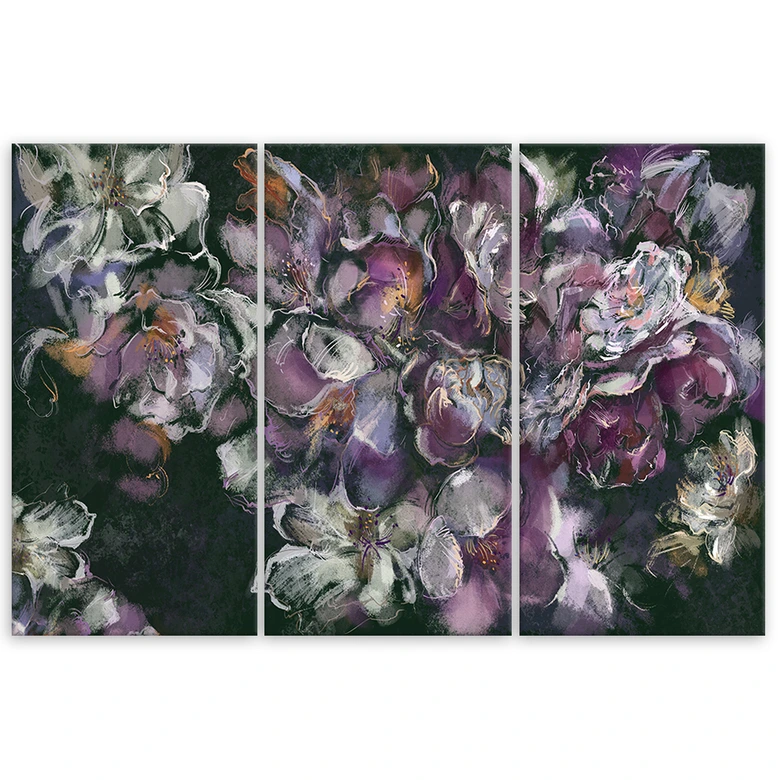 Leinwandbild 3 teilig, Iris Blume 