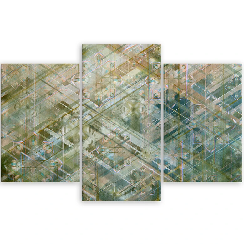 Leinwandbild 3 teilig, Abstrakte geometrische Formen 