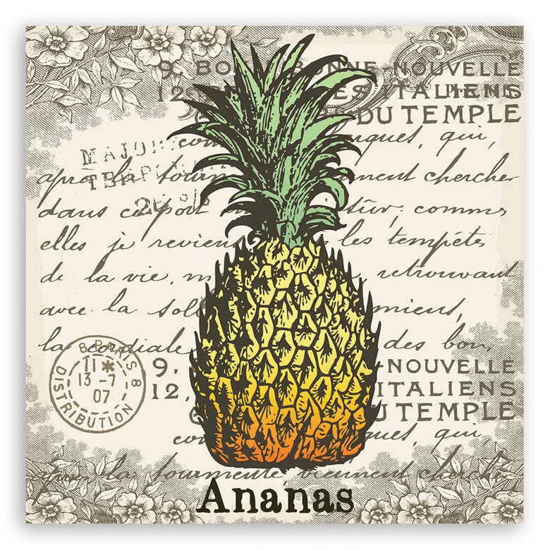 Leinwandbild, Vintage Ananas 