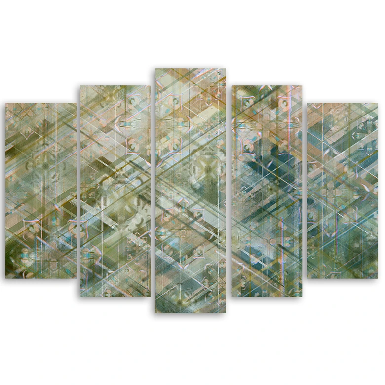 Leinwandbild 5 teilig, Abstrakte geometrische Formen 
