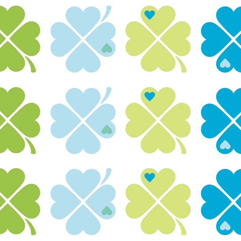 Wandtattoo byGraziela - Bordüre Kleeblatt blau-grün - 120x25 cm 