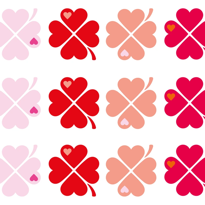 Wandtattoo byGraziela - Bordüre Kleeblatt pink - 120x25 cm 