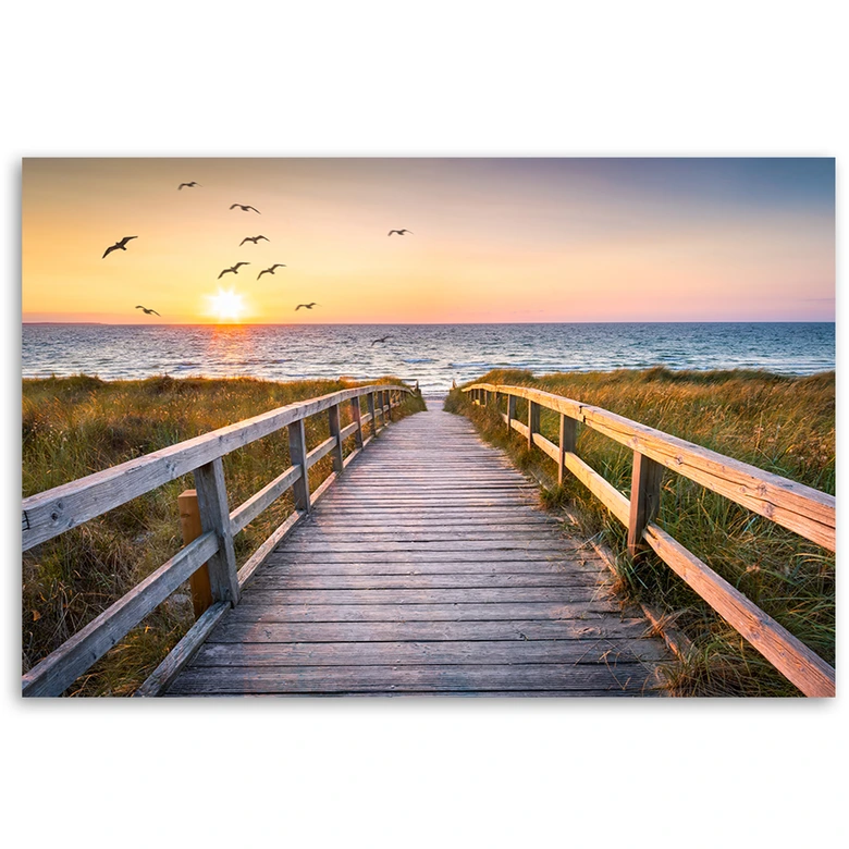 Leinwandbild, Sunset Sea Beach 