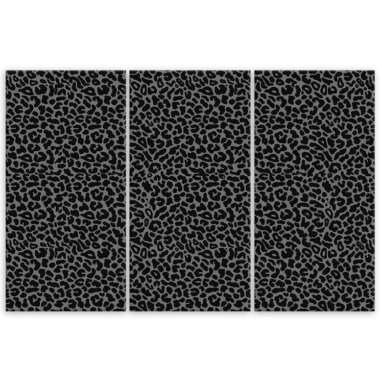 Leinwandbild 3 teilig, Leopard Leopard Pelfpatches Muster 