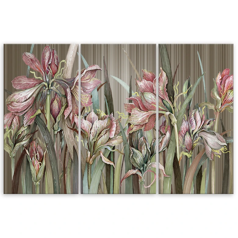 Leinwandbild 3 teilig, Iris Blumen 