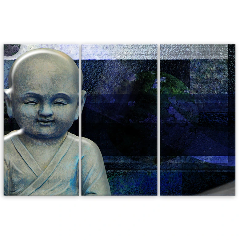 Leinwandbild 3-teilig, Buddha Feng Shui Meditation 