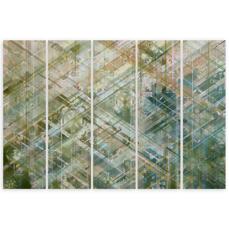 Leinwandbild 5 teilig, Abstrakte geometrische Formen 