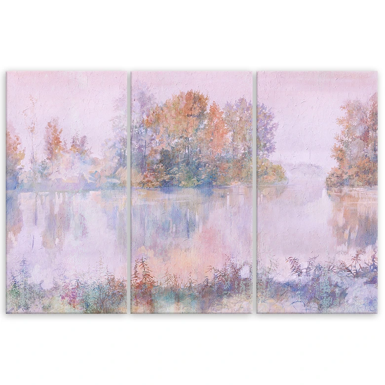 Leinwandbild 3 teilig, Seeblick 