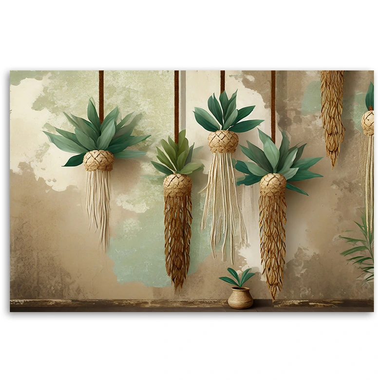 Leinwandbild Hängende Pflanzen im Boho-Stil 