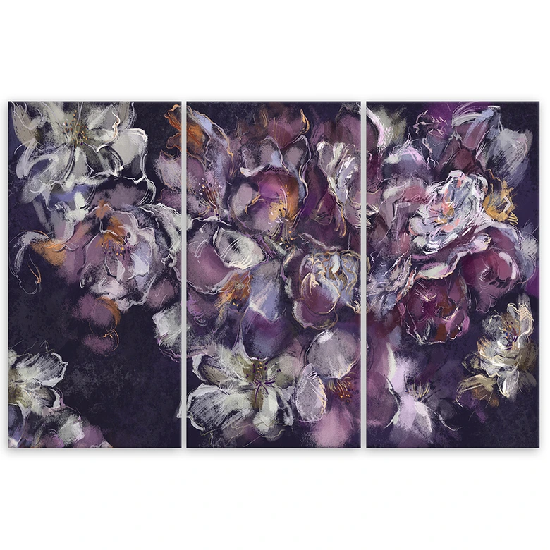 Leinwandbild 3 teilig, Iris Blume 
