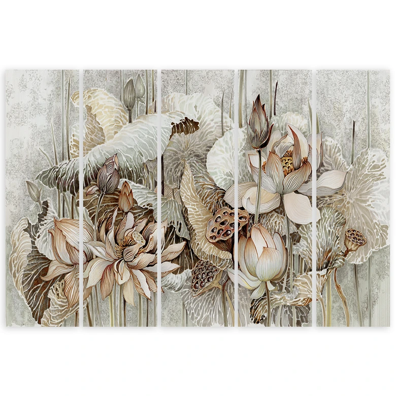 Leinwandbild 5 teilig, Saint Lotos Blumen 