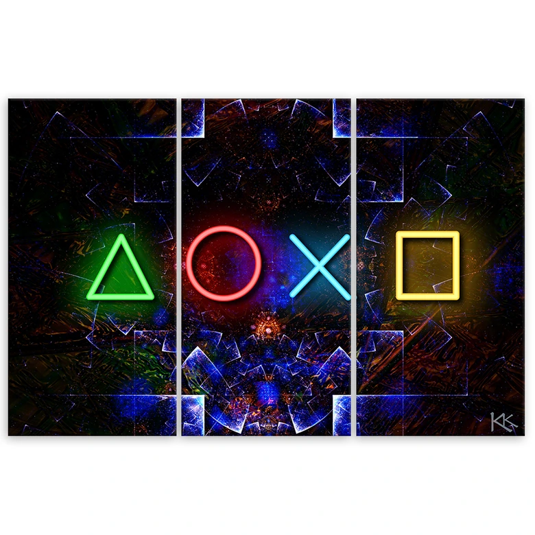 Leinwandbild 3 teilig, Spielkonsole 