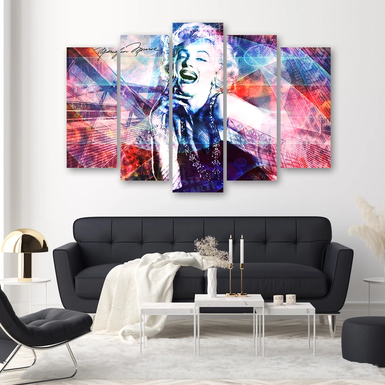 Leinwandbild 5 teilig, Marilyn Monroe 