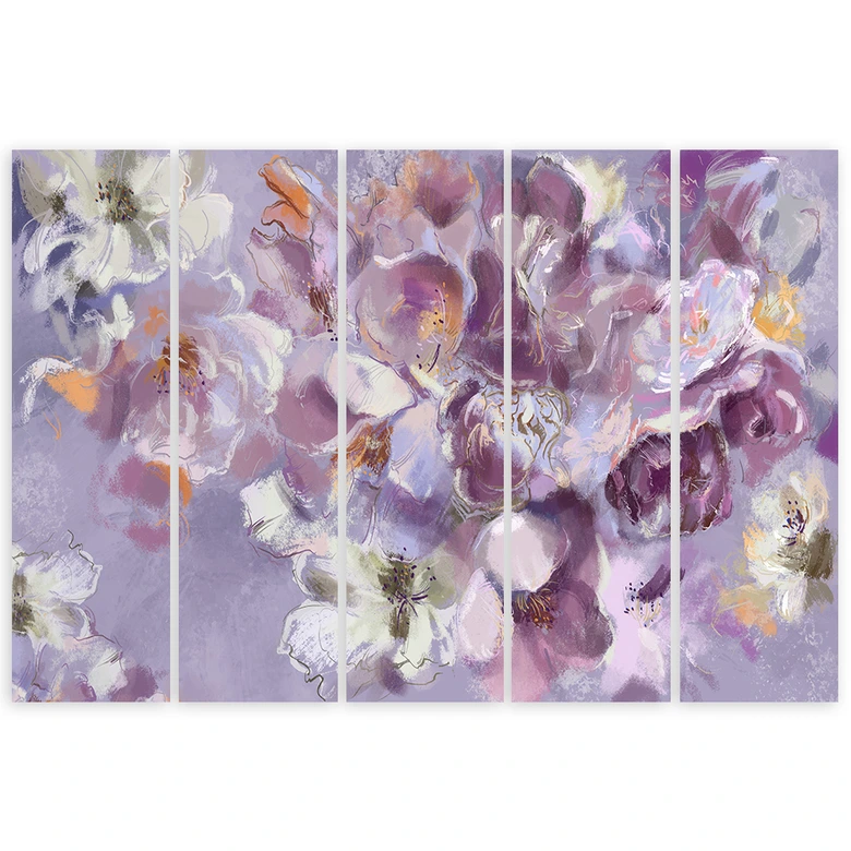Leinwandbild 5 teilig, Iris Blume 