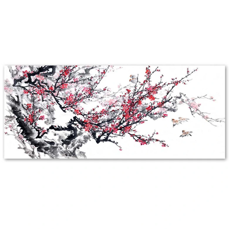 Leinwandbild, Japanische Kirschblüten 