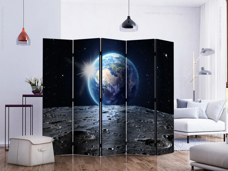 Paravent, Raumteiler freistehend, Trennwand - View of the Blue Planet II, 5-teilig - einseitig bedruckt - 225x172 cm 