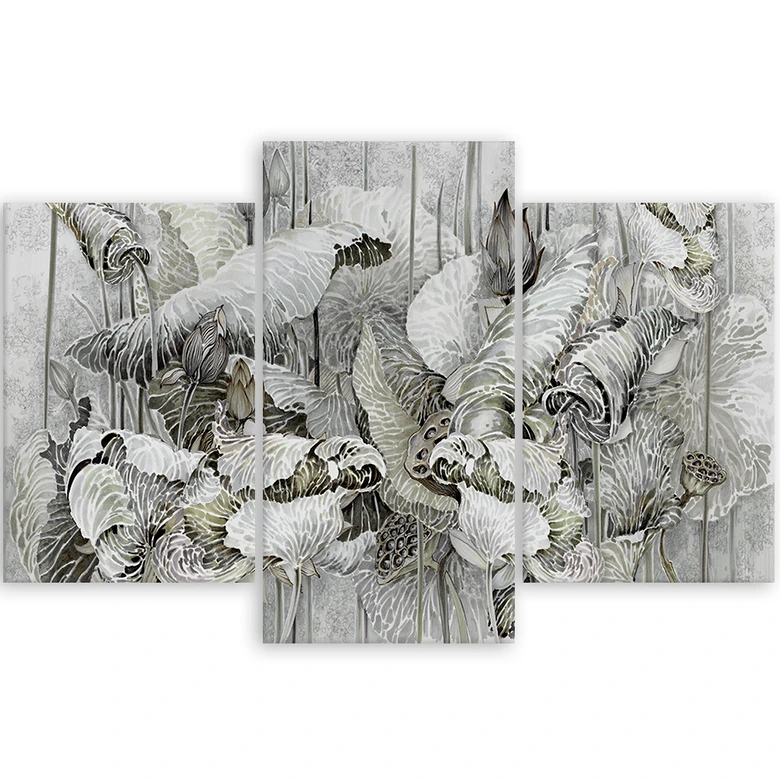 Leinwandbild 3 teilig, Saint Lotos Blumen 
