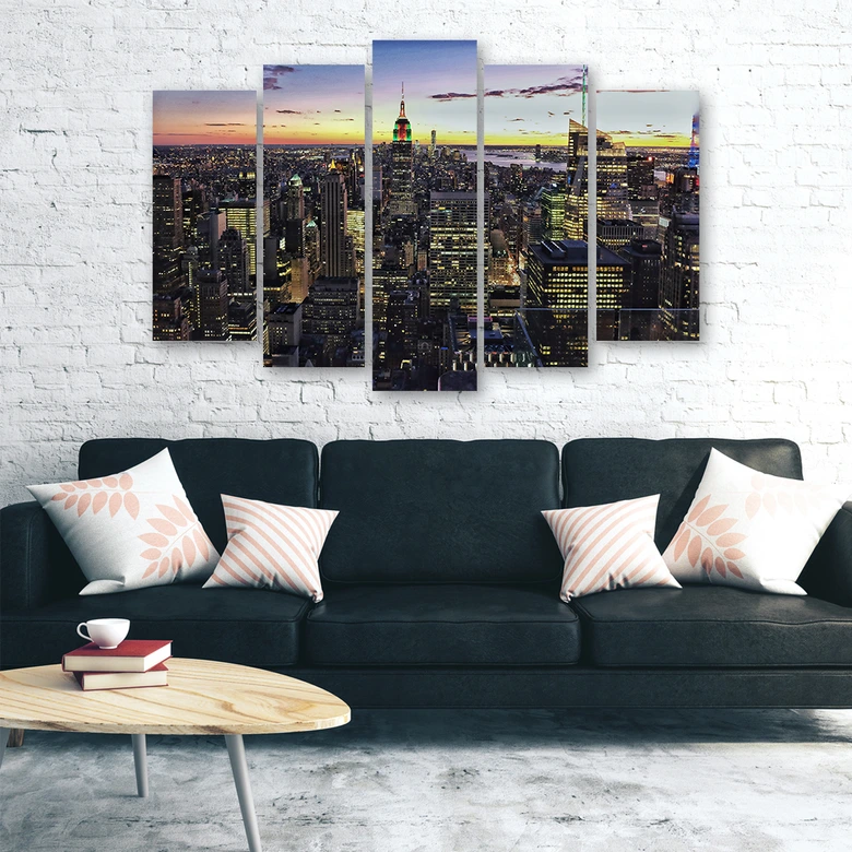 Leinwandbild 5 teilig, New York Skyline City  