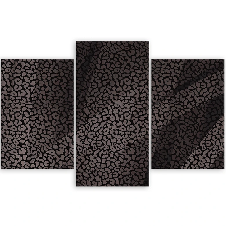 3-delige canvasprint, patroon met luipaardbontpatches 