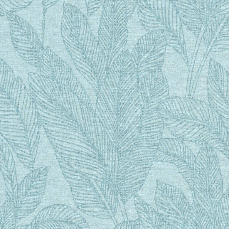 COSMOPOLITAN designerska tapeta z fakturą liści jasnoniebieska - nowoczesna tapeta z włókniny 