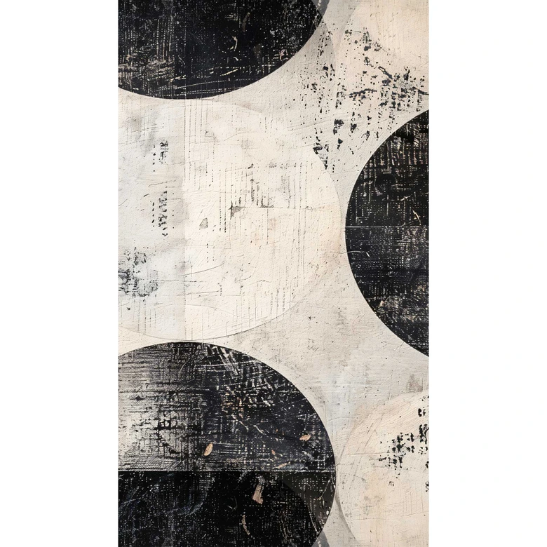 COSMOPOLITAN Wall Mural Circles Black White modern used look non-woven wallpaper cream 