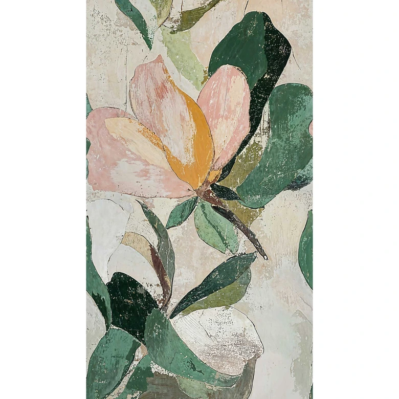 COSMOPOLITAN Wall Mural flower cream pink green used look non-woven wallpaper vintage look 