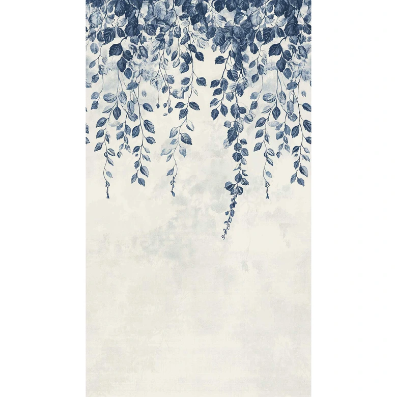 COSMOPOLITAN Wall Mural Leaves Vines Blue White - design non-woven wallpaper nature 