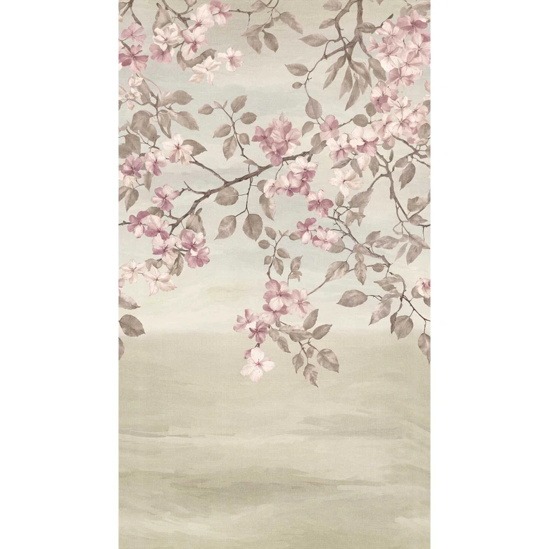 COSMOPOLITAN Fototapete Blüten Äste Rosa Beige - Vintage Vliestapete romantisch 