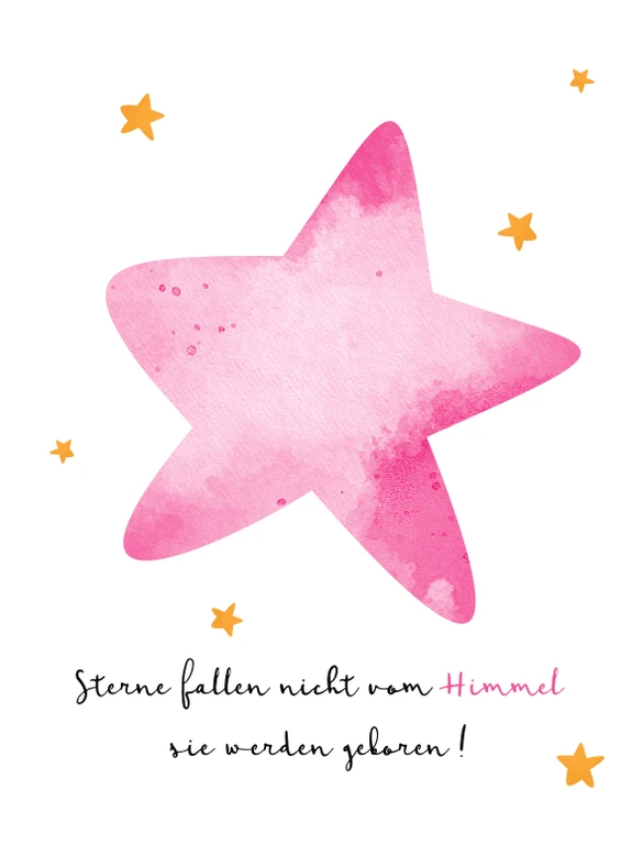 Personalisiertes Poster Sterne fallen nicht vom Himmel (rosa) 