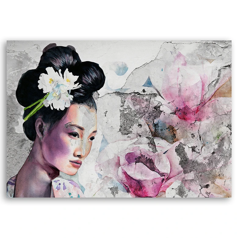 Leinwandbild, Geisha Porträt Japan 