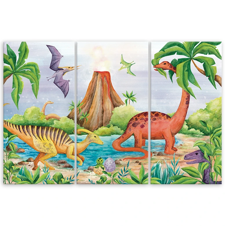 3-delt lærredsprint, Dinosaurer ved søen 