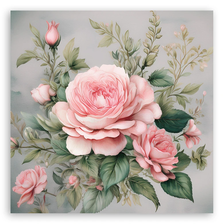Leinwandbild Rose Shabby Chic Blumen 